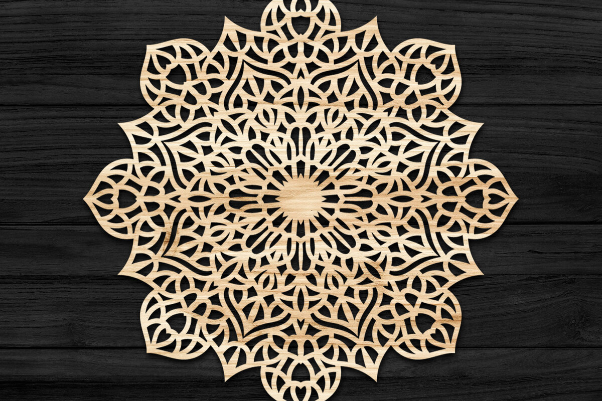 Intra απο ξύλο plywood 3mm-4mm πάχος 3D Mandala για Cricut Δίασταση 30x30 cm INTRAFABR-74285831