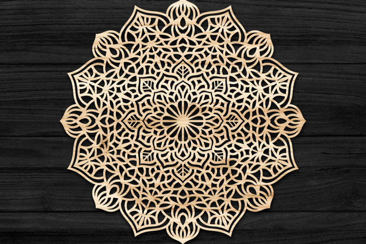 Intra απο ξύλο plywood 3mm-4mm πάχος 3D Mandala για Cricut Δίασταση 30x30 cm INTRAFABR-74285917