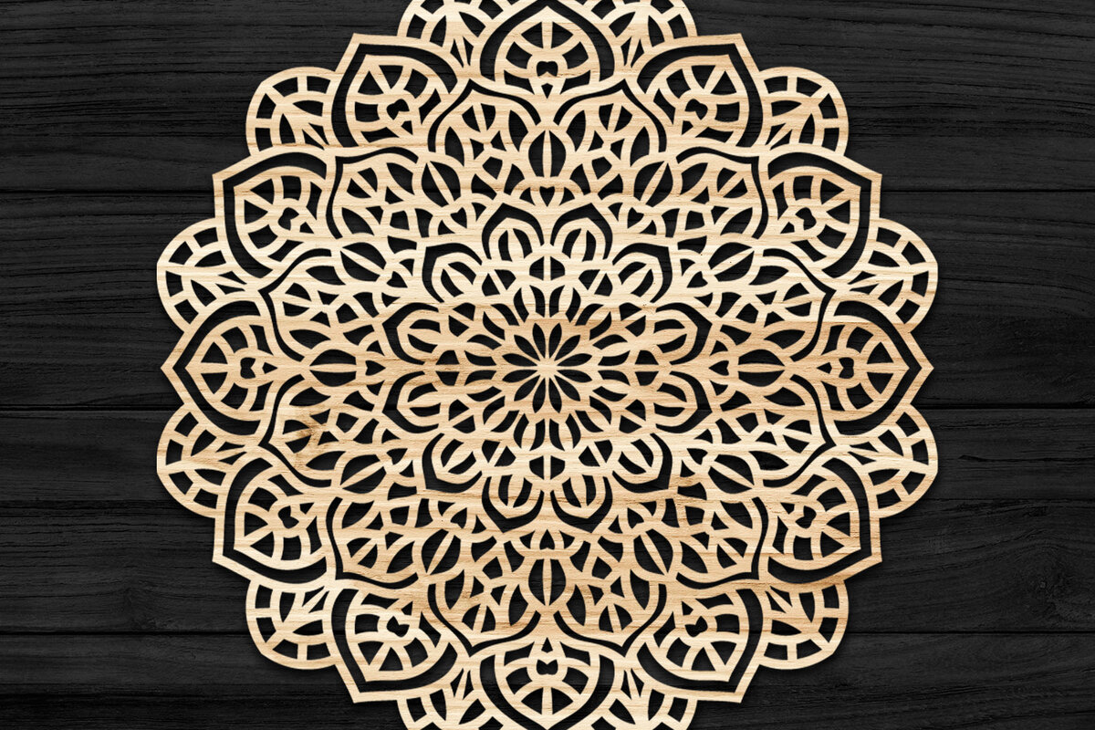 Intra απο ξύλο plywood 3mm-4mm πάχος 3D Mandala για Cricut Δίασταση 30x30 cm INTRAFABR-74286147