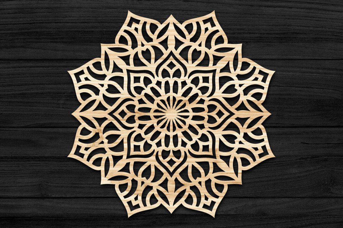 Intra απο ξύλο plywood 3mm-4mm πάχος 3D Mandala για Cricut Δίασταση 30x30 cm INTRAFABR-69579310
