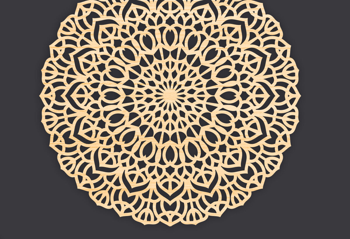 Intra απο ξύλο plywood 3mm-4mm πάχος 3D Mandala για Cricut Δίασταση 30x30 cm INTRAFABR-86059662