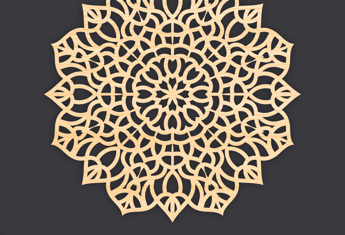 Intra απο ξύλο plywood 3mm-4mm πάχος 3D Mandala για Cricut Δίασταση 30x30 cm INTRAFABR-86060242