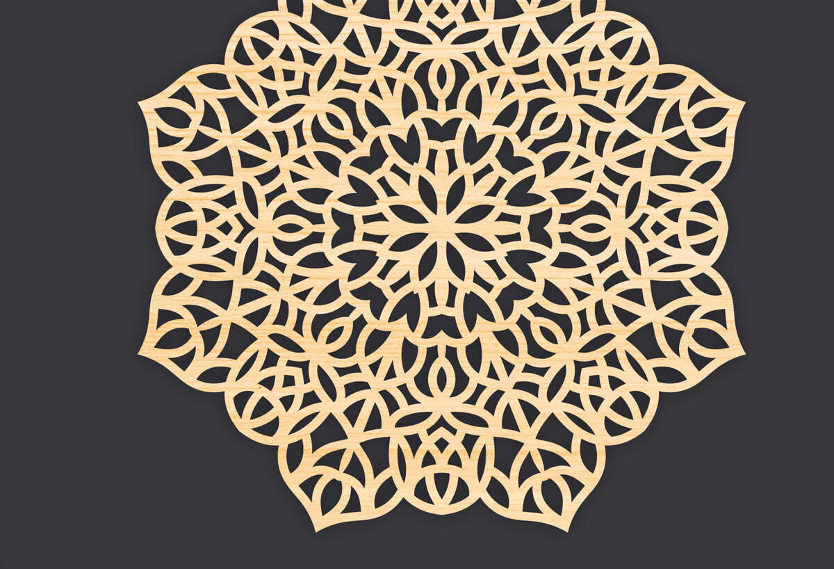 Intra απο ξύλο plywood 3mm-4mm πάχος 3D Mandala για Cricut Δίασταση 30x30 cm INTRAFABR-86060254