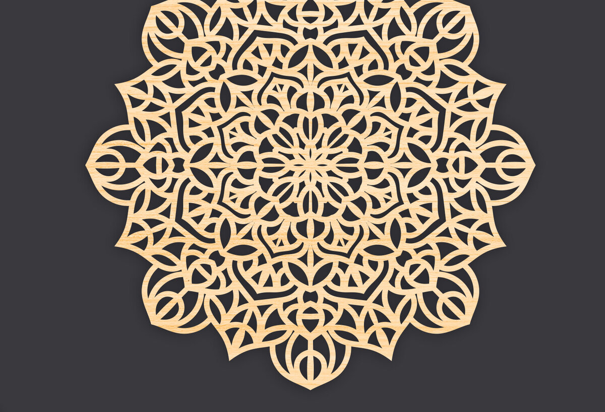 Intra απο ξύλο plywood 3mm-4mm πάχος 3D Mandala για Cricut Δίασταση 30x30 cm INTRAFABR-86060259