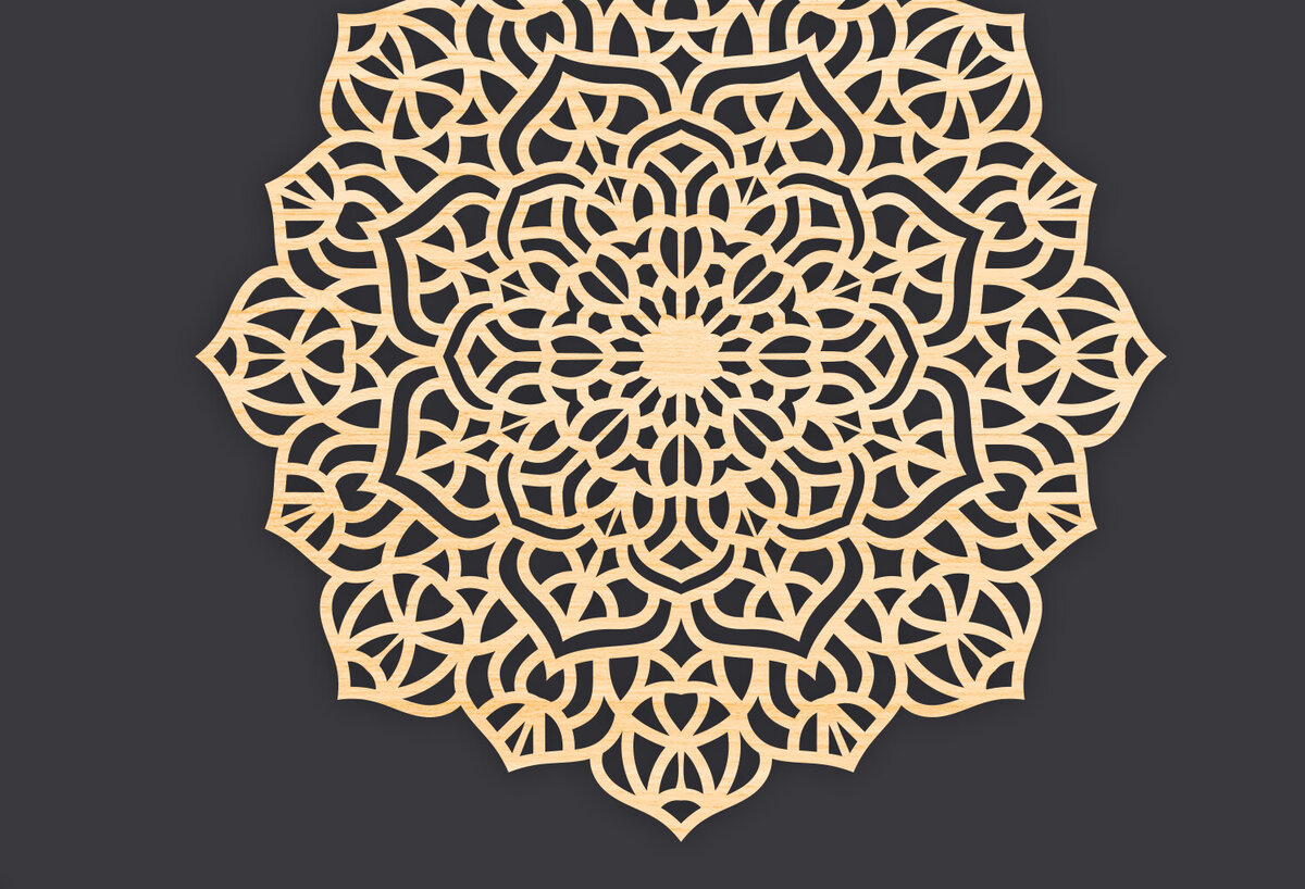 Intra απο ξύλο plywood 3mm-4mm πάχος 3D Mandala για Cricut Δίασταση 30x30 cm INTRAFABR-86060275