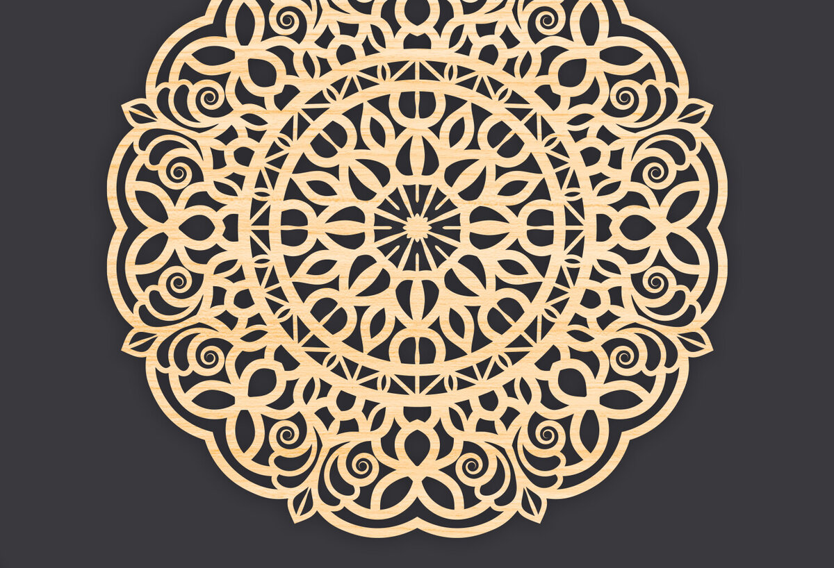 Intra απο ξύλο plywood 3mm-4mm πάχος 3D Mandala για Cricut Δίασταση 30x30 cm INTRAFABR-86060295