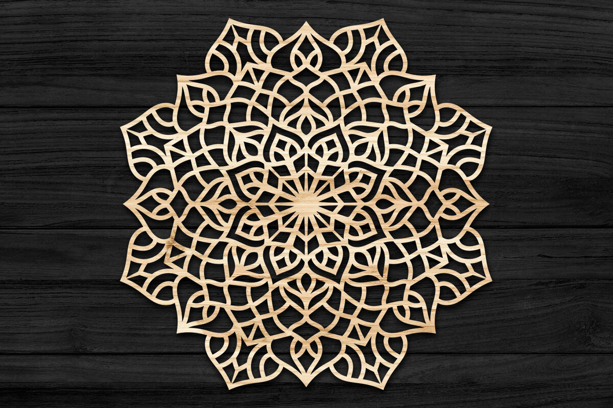 Intra απο ξύλο plywood 3mm-4mm πάχος 3D Mandala για Cricut Δίασταση 30x30 cm INTRAFABR-69579612