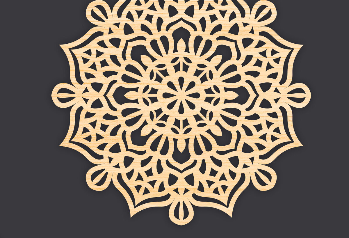 Intra απο ξύλο plywood 3mm-4mm πάχος 3D Mandala για Cricut Δίασταση 30x30 cm INTRAFABR-86060827