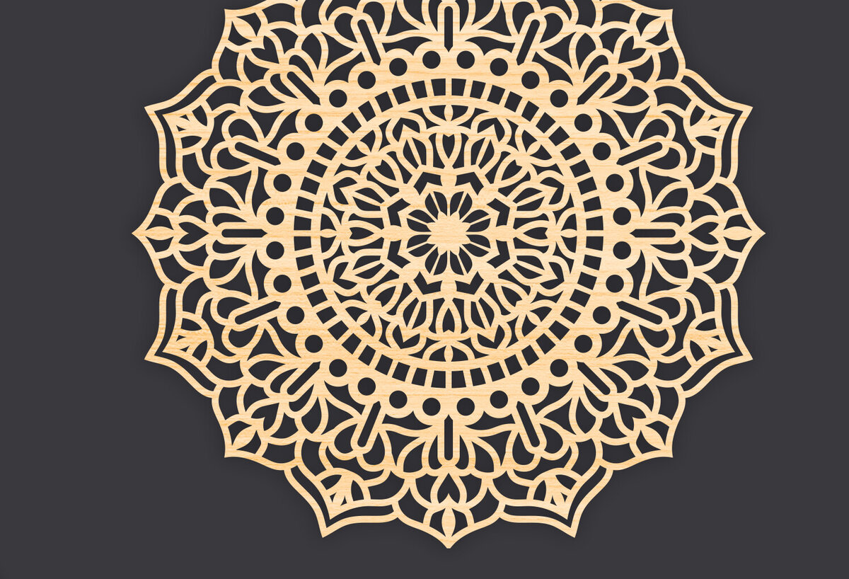 Intra απο ξύλο plywood 3mm-4mm πάχος 3D Mandala για Cricut Δίασταση 30x30 cm INTRAFABR-86060840