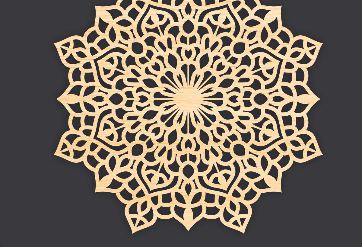 Intra απο ξύλο plywood 3mm-4mm πάχος 3D Mandala για Cricut Δίασταση 30x30 cm INTRAFABR-86060877