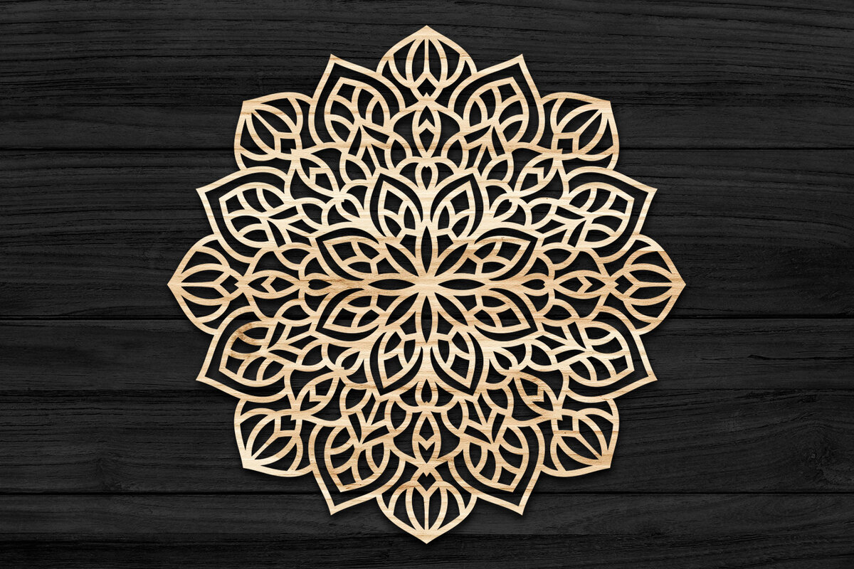 Intra απο ξύλο plywood 3mm-4mm πάχος 3D Mandala για Cricut Δίασταση 30x30 cm INTRAFABR-69580863