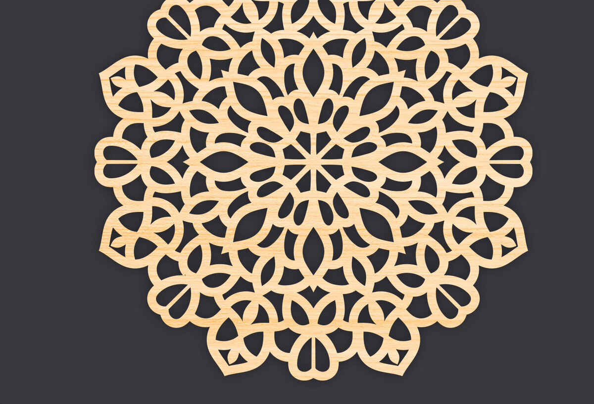 Intra απο ξύλο plywood 3mm-4mm πάχος 3D Mandala για Cricut Δίασταση 30x30 cm INTRAFABR-86061383