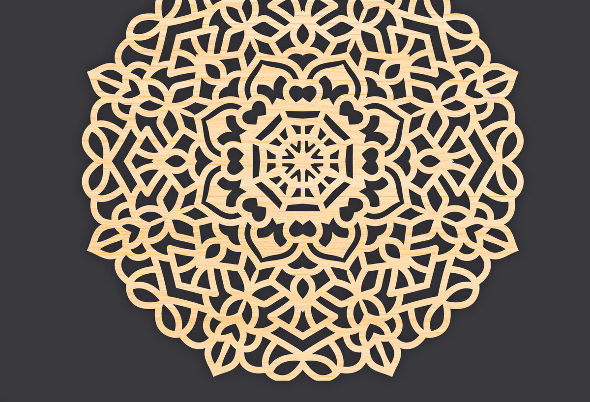Intra απο ξύλο plywood 3mm-4mm πάχος 3D Mandala για Cricut Δίασταση 30x30 cm INTRAFABR-86061403