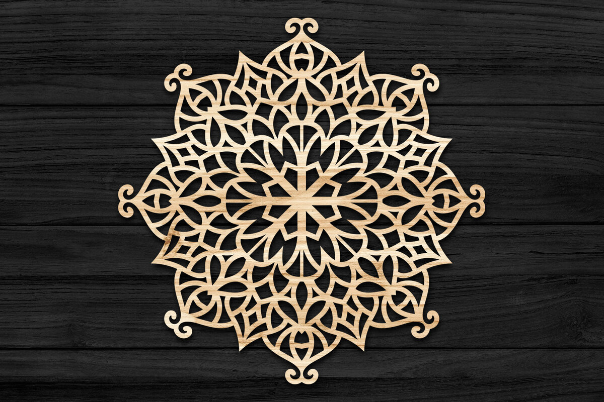 Intra απο ξύλο plywood 3mm-4mm πάχος 3D Mandala για Cricut Δίασταση 30x30 cm INTRAFABR-69581308