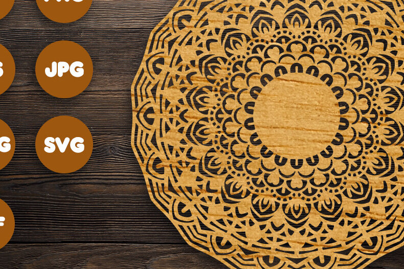 Intra απο ξύλο plywood 3mm-4mm πάχος 3D Mandala για Cricut Δίασταση 30x30 cm INTRAFABR-88167227