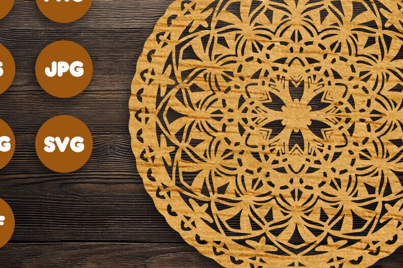 Intra απο ξύλο plywood 3mm-4mm πάχος 3D Mandala για Cricut Δίασταση 30x30 cm INTRAFABR-88167292