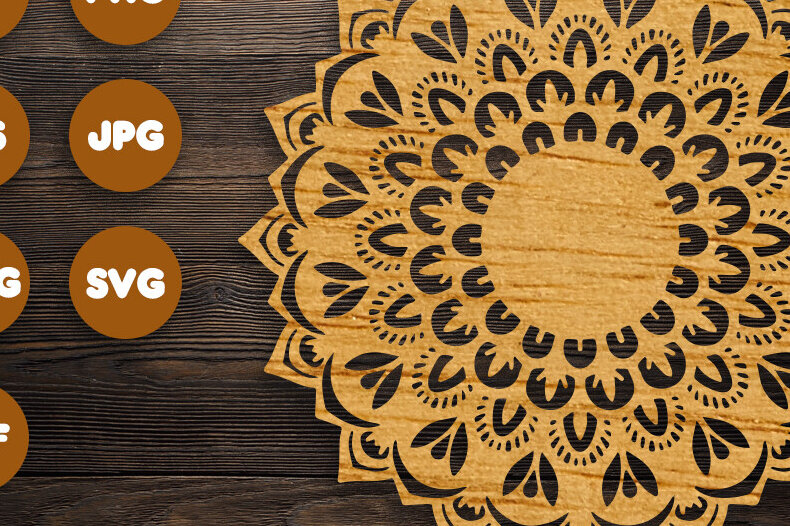 Intra απο ξύλο plywood 3mm-4mm πάχος 3D Mandala για Cricut Δίασταση 30x30 cm INTRAFABR-88167445