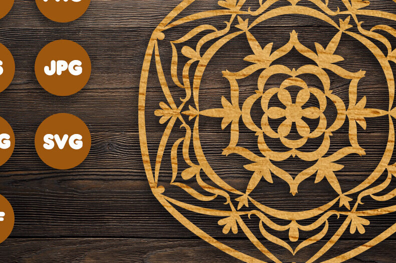 Intra απο ξύλο plywood 3mm-4mm πάχος 3D Mandala για Cricut Δίασταση 30x30 cm INTRAFABR-89553034