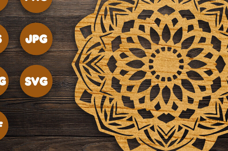 Intra απο ξύλο plywood 3mm-4mm πάχος 3D Mandala για Cricut Δίασταση 30x30 cm INTRAFABR-90360911