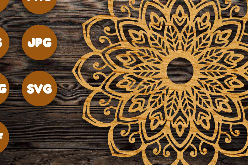 Intra απο ξύλο plywood 3mm-4mm πάχος 3D Mandala για Cricut Δίασταση 30x30 cm INTRAFABR-90827618