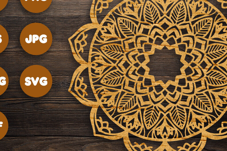 Intra απο ξύλο plywood 3mm-4mm πάχος 3D Mandala για Cricut Δίασταση 30x30 cm INTRAFABR-90827626