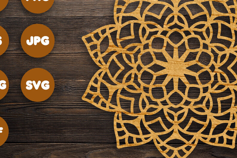 Σετ των 2 Intra απο ξύλο plywood 3mm-4mm πάχος 3D Mandala για Cricut Δίασταση 30x30 cm INTRAFABR-97986566