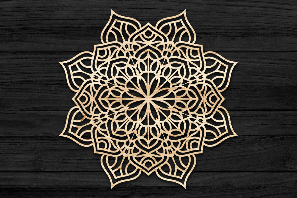 Intra απο ξύλο plywood 3mm-4mm πάχος 3D Mandala για Cricut Δίασταση 30x30 cm INTRAFABR-69581744