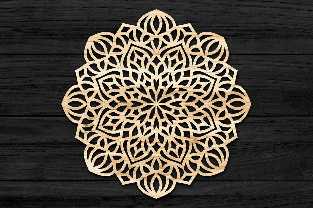 Intra απο ξύλο plywood 3mm-4mm πάχος 3D Mandala για Cricut Δίασταση 30x30 cm INTRAFABR-69582207