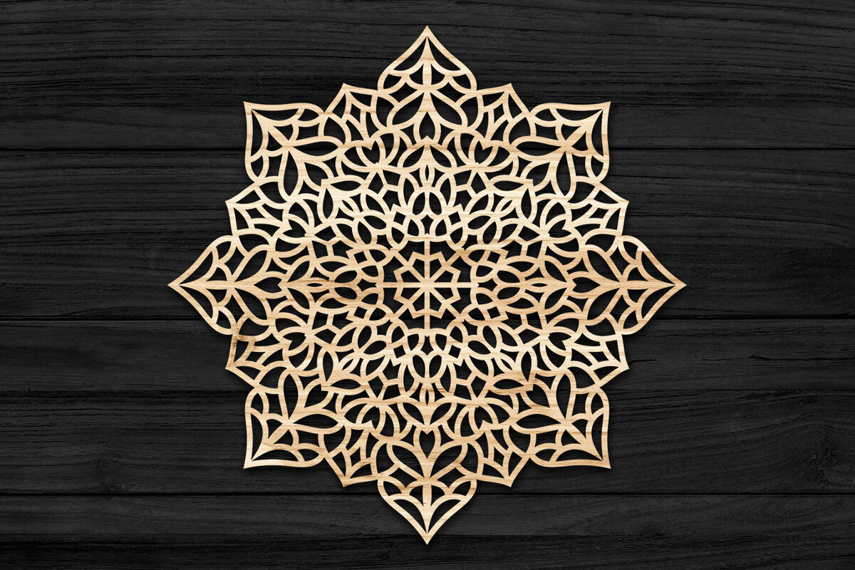 Intra απο ξύλο plywood 3mm-4mm πάχος 3D Mandala για Cricut Δίασταση 30x30 cm INTRAFABR-69582498