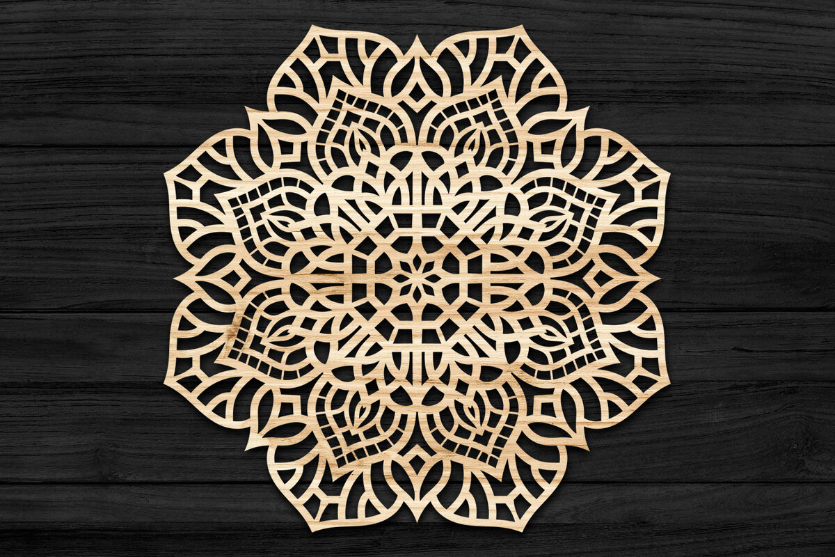 Intra απο ξύλο plywood 3mm-4mm πάχος 3D Mandala για Cricut Δίασταση 30x30 cm INTRAFABR-69575222