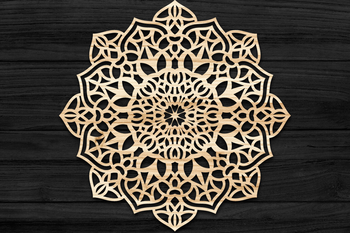 Intra απο ξύλο plywood 3mm-4mm πάχος 3D Mandala για Cricut Δίασταση 30x30 cm INTRAFABR-73485752
