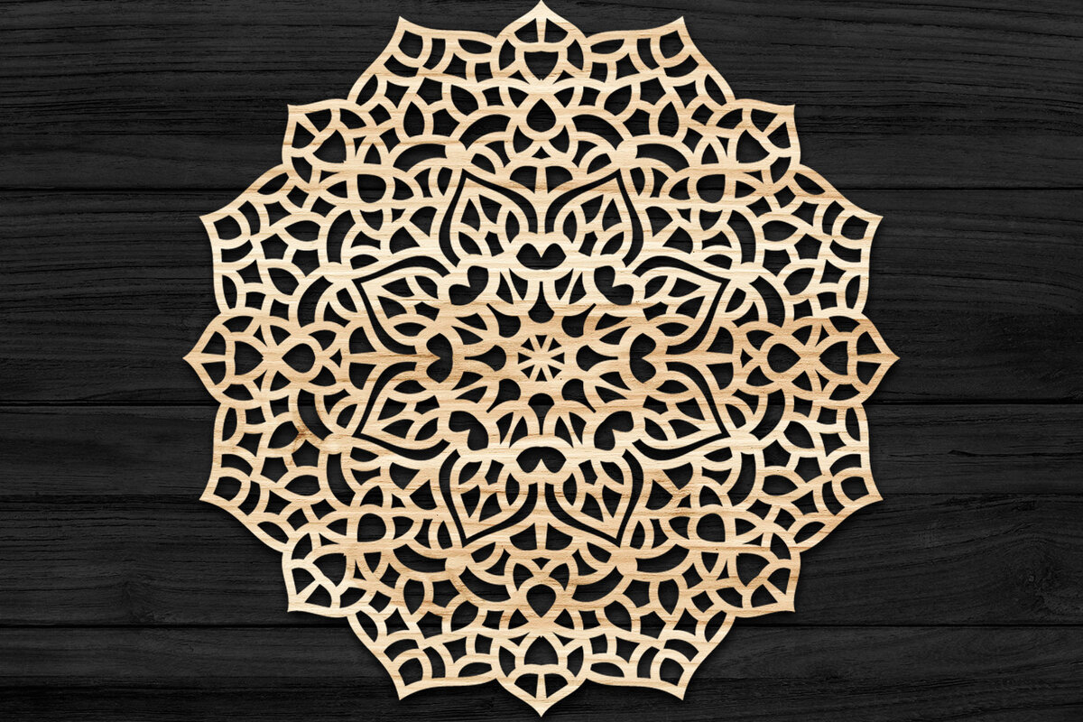 Intra απο ξύλο plywood 3mm-4mm πάχος 3D Mandala για Cricut Δίασταση 30x30 cm INTRAFABR-73485918