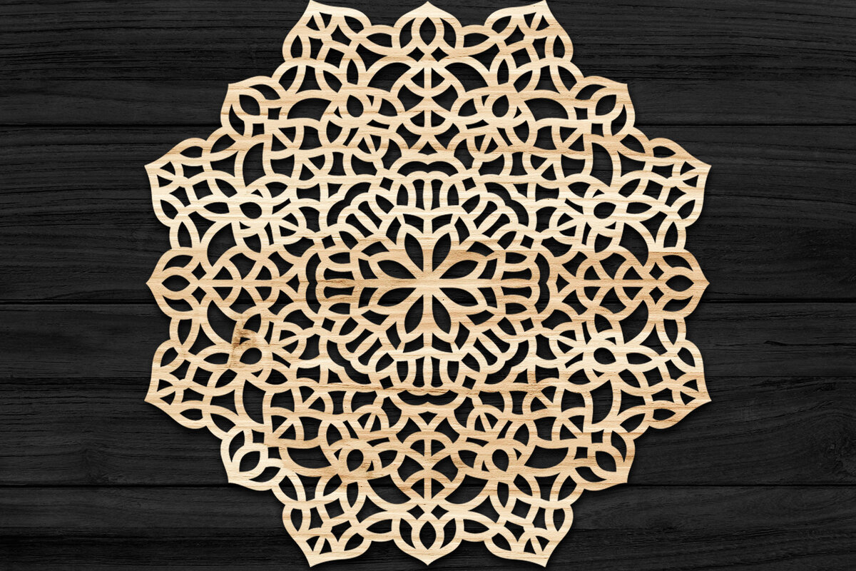 Intra απο ξύλο plywood 3mm-4mm πάχος 3D Mandala για Cricut Δίασταση 30x30 cm INTRAFABR-73487681