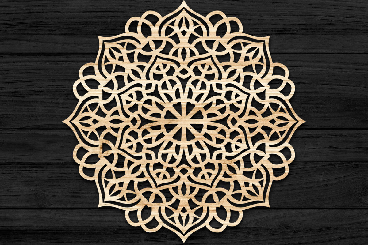Intra απο ξύλο plywood 3mm-4mm πάχος 3D Mandala για Cricut Δίασταση 30x30 cm INTRAFABR-73489674