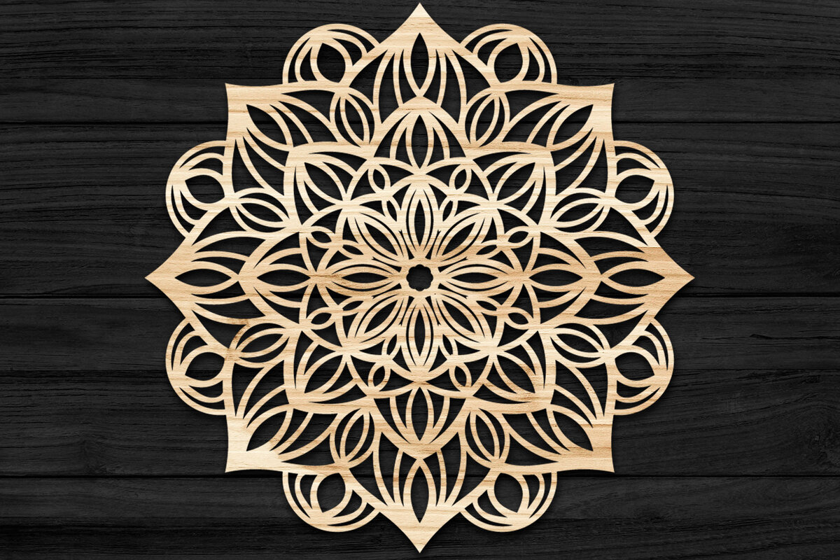 Intra απο ξύλο plywood 3mm-4mm πάχος 3D Mandala για Cricut Δίασταση 30x30 cm INTRAFABR-73583219