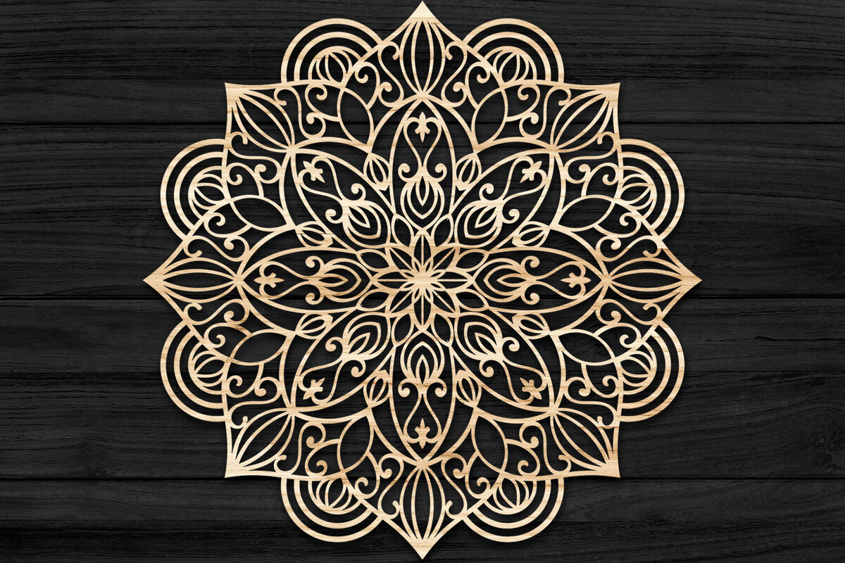 Intra απο ξύλο plywood 3mm-4mm πάχος 3D Mandala για Cricut Δίασταση 30x30 cm INTRAFABR-73583820