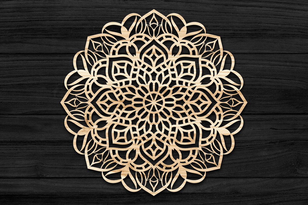 Intra απο ξύλο plywood 3mm-4mm πάχος 3D Mandala για Cricut Δίασταση 30x30 cm INTRAFABR-69576035