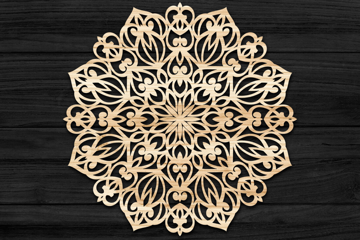 Intra απο ξύλο plywood 3mm-4mm πάχος 3D Mandala για Cricut Δίασταση 30x30 cm INTRAFABR-73588491