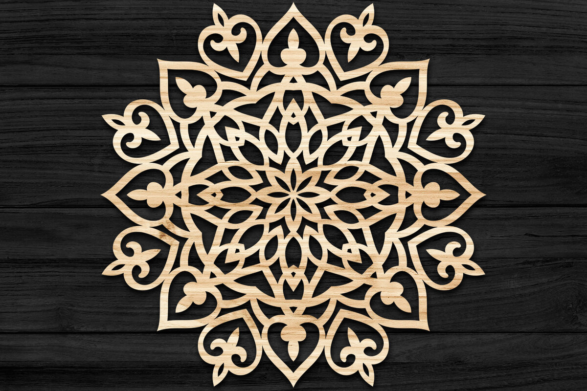 Intra απο ξύλο plywood 3mm-4mm πάχος 3D Mandala για Cricut Δίασταση 30x30 cm INTRAFABR-73588517