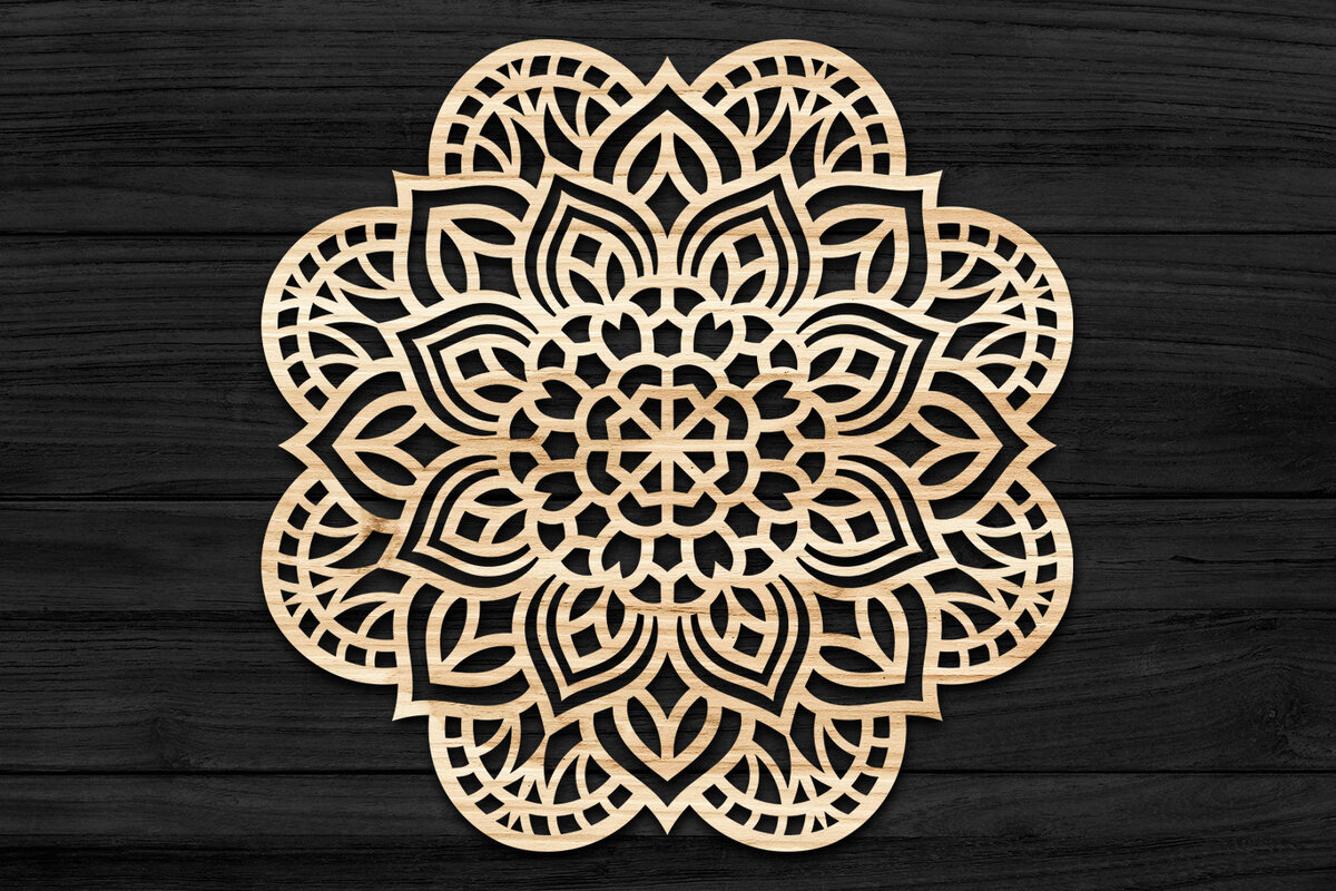 Intra απο ξύλο plywood 3mm-4mm πάχος 3D Mandala για Cricut Δίασταση 30x30 cm INTRAFABR-69576640