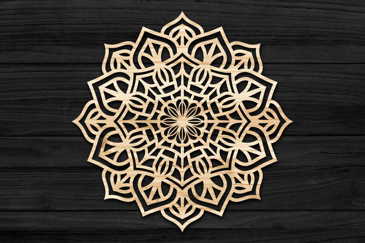 Intra απο ξύλο plywood 3mm-4mm πάχος 3D Mandala για Cricut Δίασταση 30x30 cm INTRAFABR-69577155