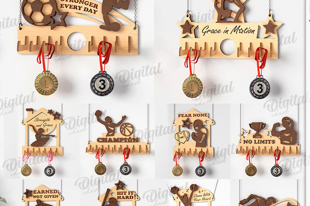 Intra απο ξύλο plywood 3mm-4mm πάχος δέσμη 3D Medal Holders Δίασταση 30x20 cm INTRAFABR-119261365