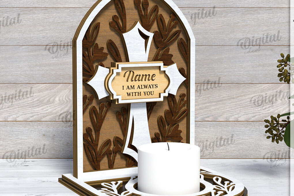 Intra απο ξύλο plywood 3mm-4mm πάχος 3D Memorial Κηροπήγιο Κοπή  Δίασταση 30x20 cm INTRAFABR-118768834