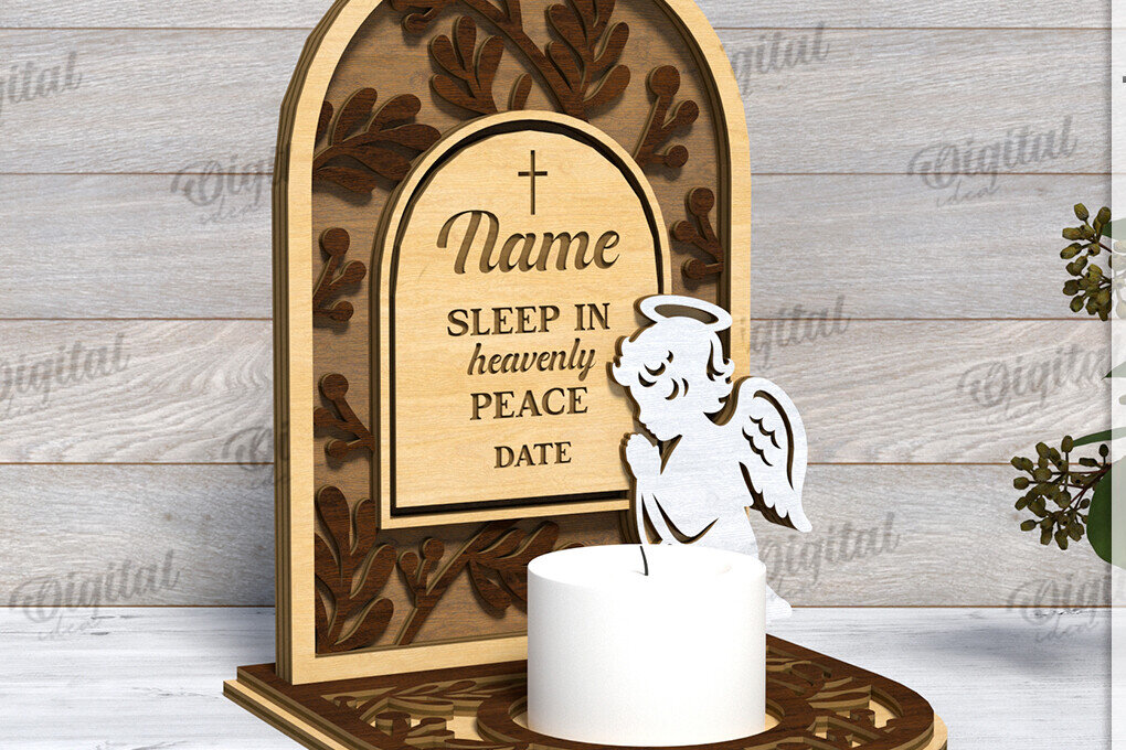 Intra απο ξύλο plywood 3mm-4mm πάχος 3D Memorial Κηροπήγιο Κοπή  Δίασταση 30x20 cm INTRAFABR-118768872