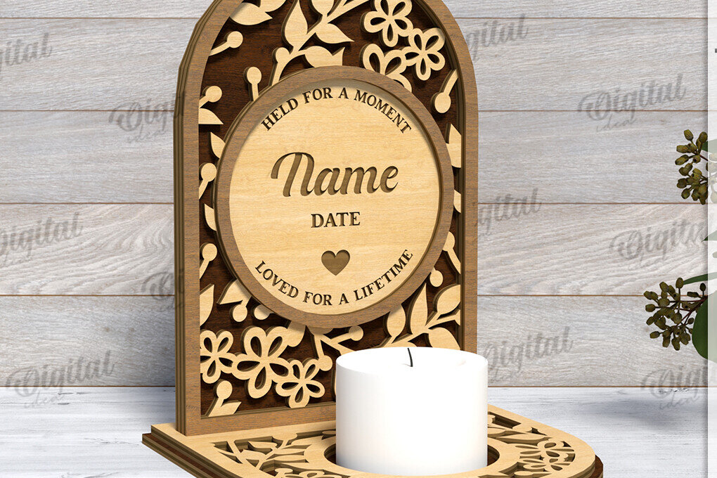 Intra απο ξύλο plywood 3mm-4mm πάχος 3D Memorial Κηροπήγιο Κοπή  Δίασταση 30x20 cm INTRAFABR-118769085