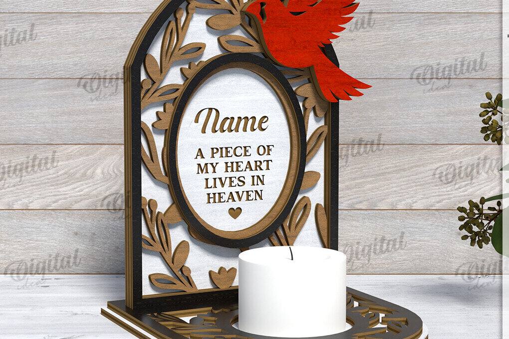 Intra απο ξύλο plywood 3mm-4mm πάχος 3D Memorial Κηροπήγιο Κοπή  Δίασταση 30x20 cm INTRAFABR-118769138