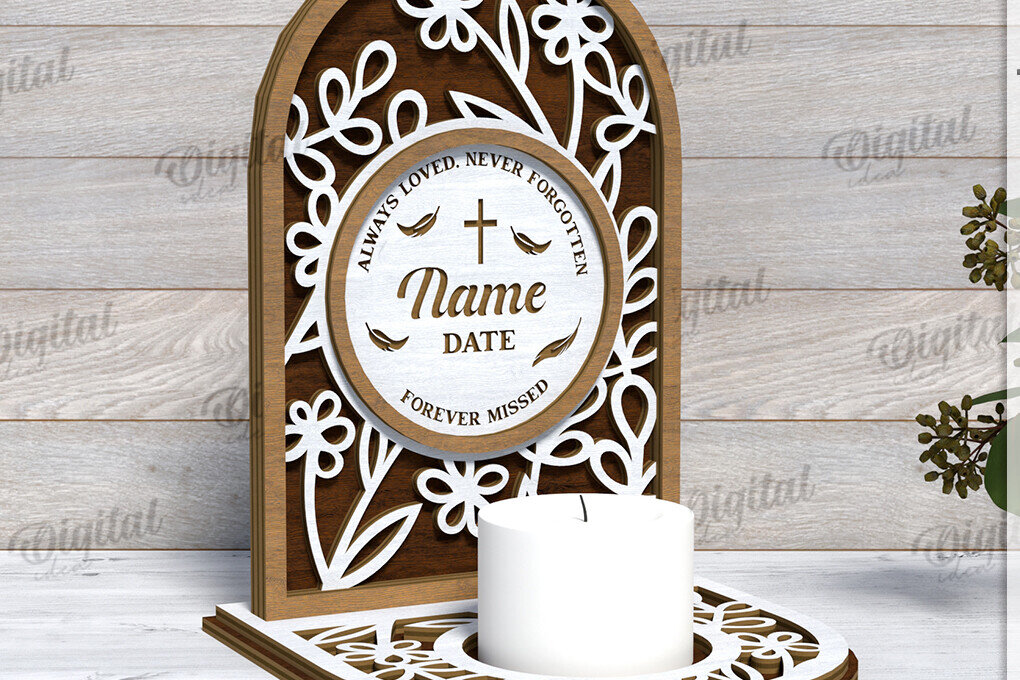 Intra απο ξύλο plywood 3mm-4mm πάχος 3D Memorial Κηροπήγιο Κοπή  Δίασταση 30x20 cm INTRAFABR-118769202