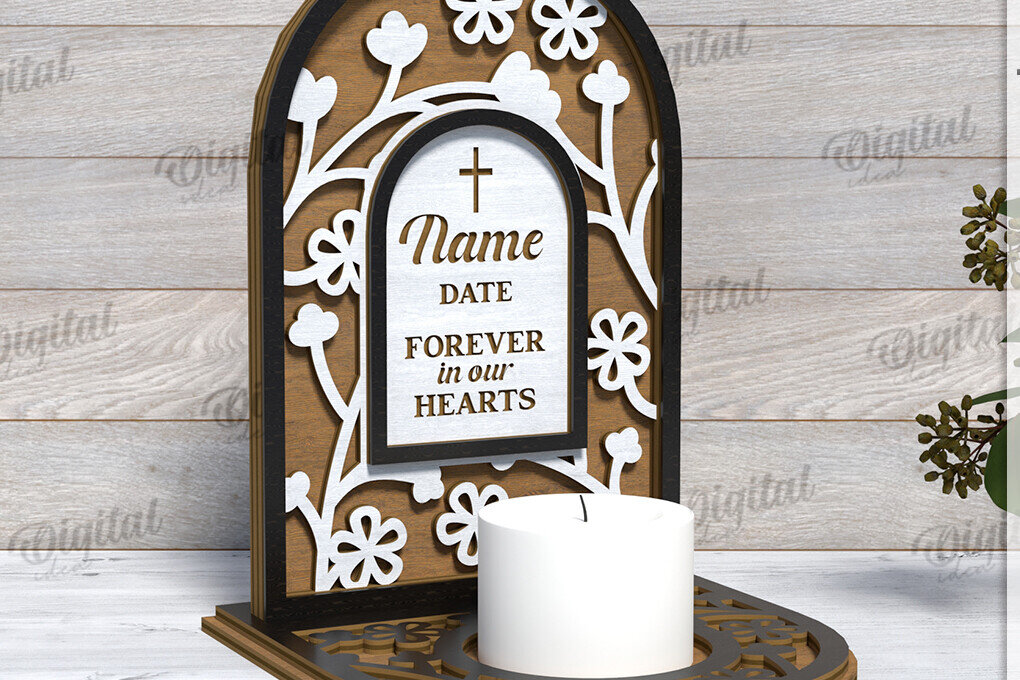 Intra απο ξύλο plywood 3mm-4mm πάχος 3D Memorial Κηροπήγιο Κοπή  Δίασταση 30x20 cm INTRAFABR-118769323