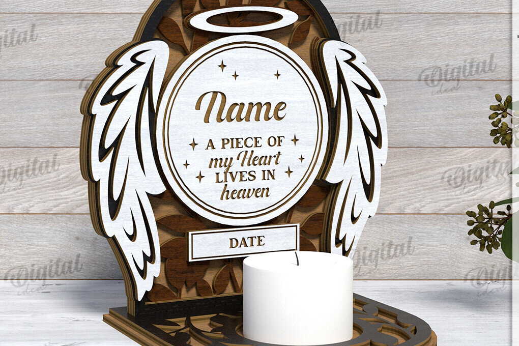 Intra απο ξύλο plywood 3mm-4mm πάχος 3D Memorial Κηροπήγιο Κοπή  Δίασταση 30x20 cm INTRAFABR-118768788