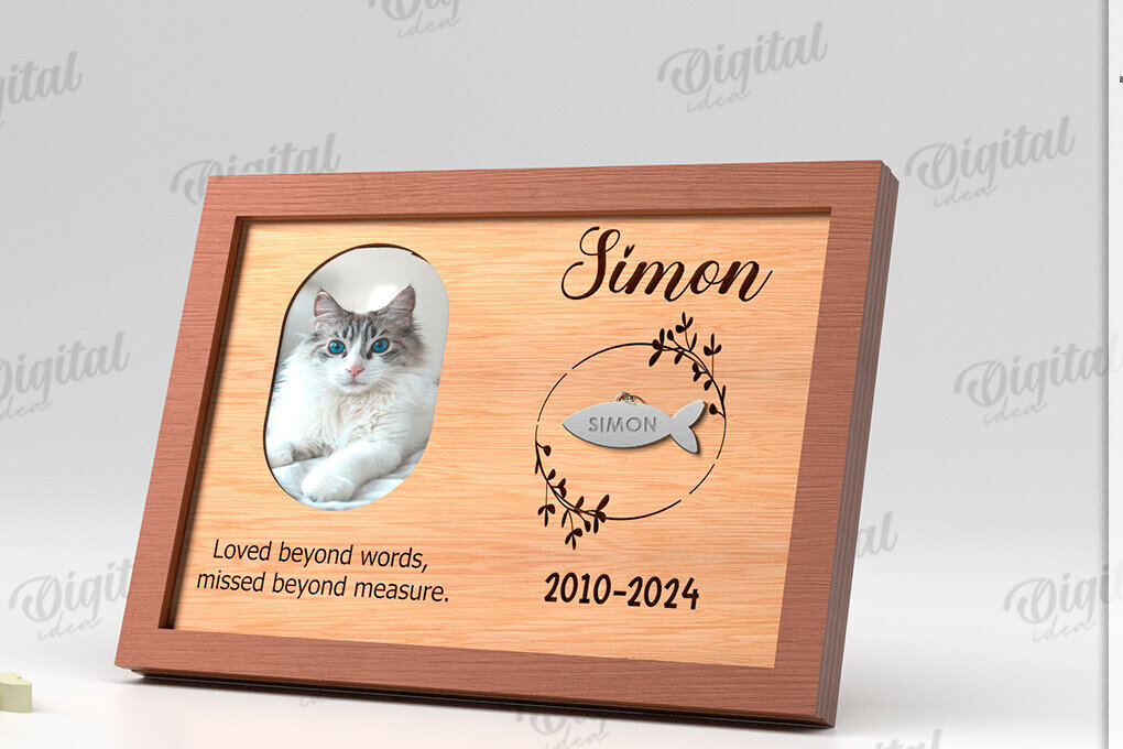 Intra απο ξύλο plywood 3mm-4mm πάχος 3D Memorial Πλαίσιο για κατοικίδια Δίασταση 20x30 cm INTRAFABR-120041501